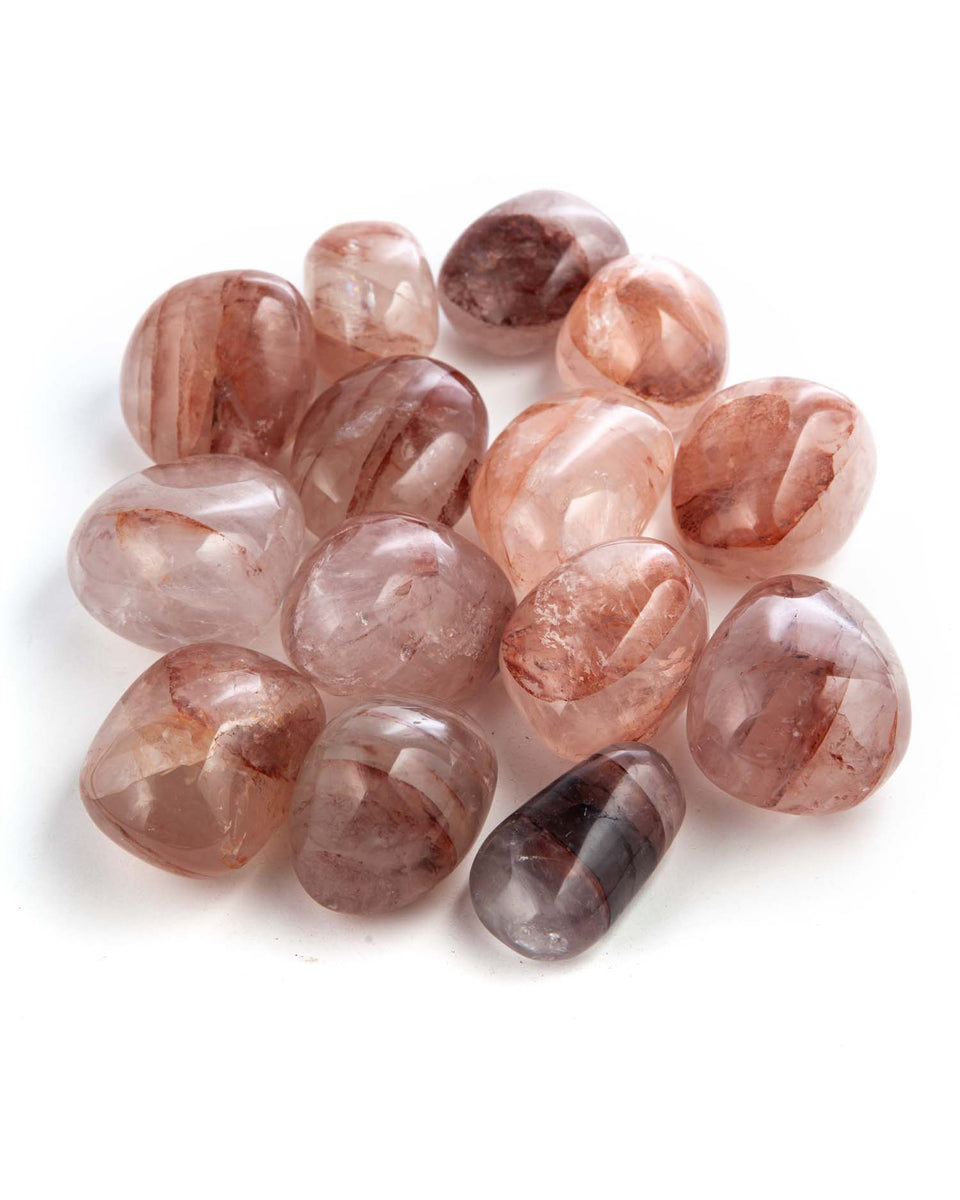 Premium Fire Quartz Palm Stone (Hematoid Quartz Quartz with Hematite