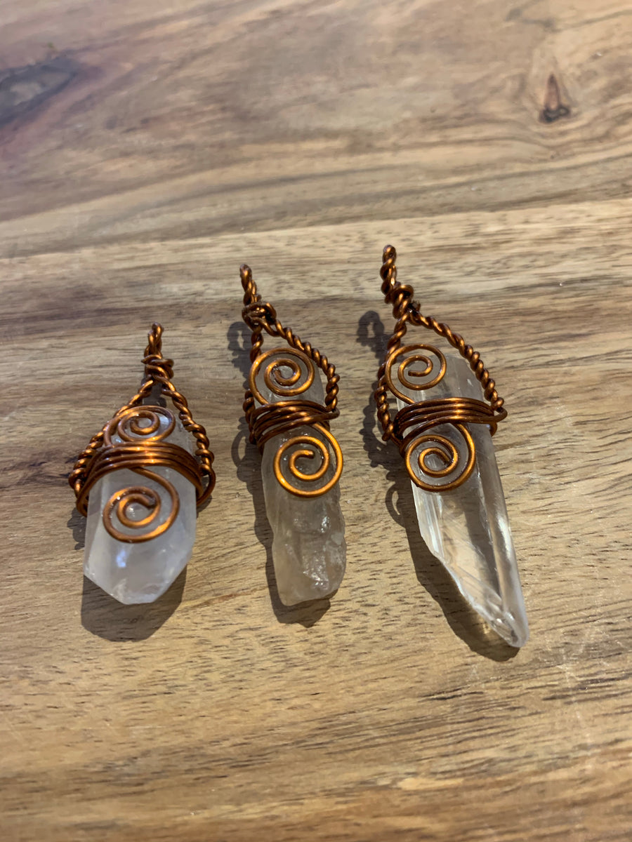 Stone Pendants Copper Wrapped Crystals Copper Pendant Copper Wire