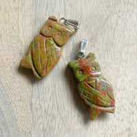 Unakite Owl Necklace