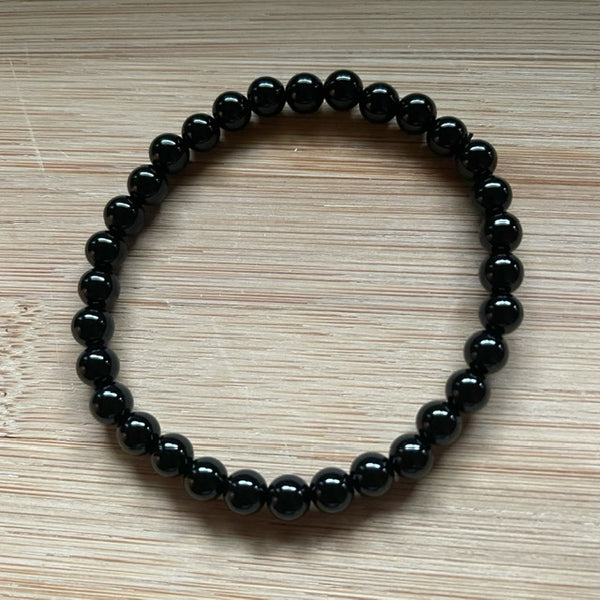 SMALL Black Tourmaline Beaded Bracelet
