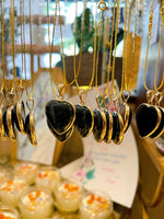 Gold-Plated Black Obsidian Necklace (Helps with Grief & Grounding Energy)