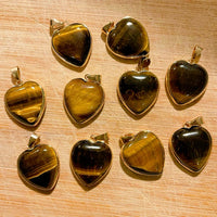Gold-Plated Tiger Eye Heart Necklace