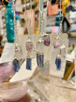 Mini Amethyst, Clear Quartz & Blue Kyanite Necklace