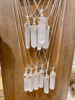 Selenite & Garnet Necklace