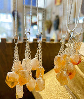 Rough Citrine Dangling Point Necklace