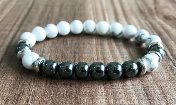 Howlite & Hematite Protection Bracelet