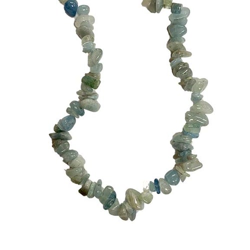 Long Aquamarine Chip Necklace