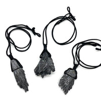 Rough Black Kyanite String Necklace