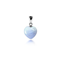 Mini Blue Lace Agate Heart Necklace