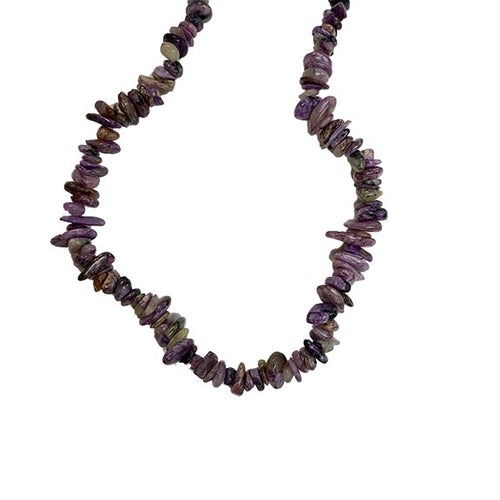 Rare Long Charoite Chip Necklace