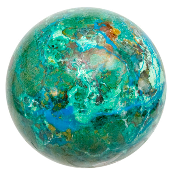 Polished Beautiful Peruvian Chrysocolla Sphere with Stand