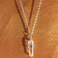 Clear Quartz Wire Wrapped Point Necklace