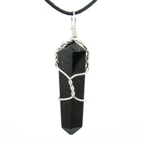 Black Tourmaline Wire-Wrapped Necklace