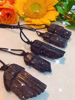 Large Rough Black Tourmaline String Necklace