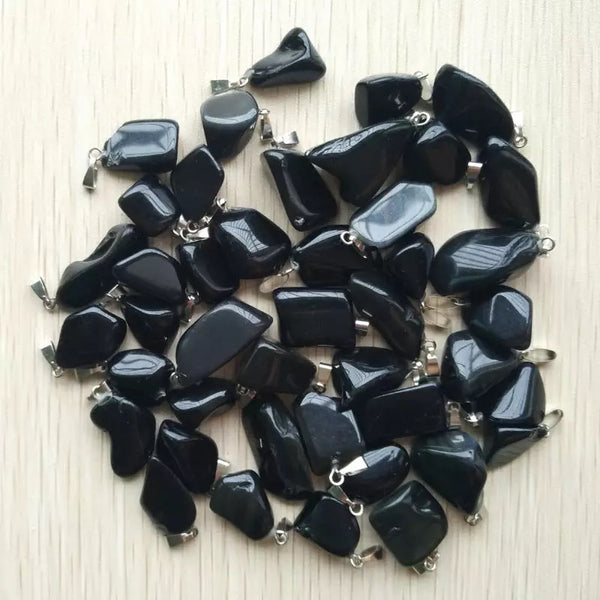 Mini Black Onyx Tumbled-Style Pendant
