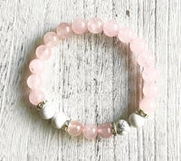 Beautiful Rose Quartz & Howlite Calming Bracelet