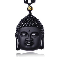 Black Obsidian Buddha Necklace
