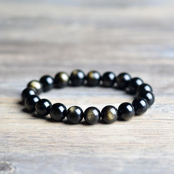 Rare Premium Small Sheen Obsidian Bracelet