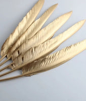 Gold Smudging Feather For White Sage and Palo Santo