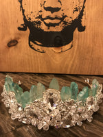 Silver Goddess Brazilian Aqua Aura Quartz Crown