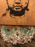 Silver Goddess Brazilian Aqua Aura Quartz Crown