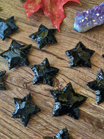 Hand Carved Black Obsidian Star