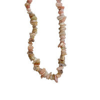 Rare Long Pink Opal Chip Necklace