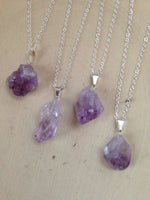 Small Rough Amethyst Pendant & Necklace