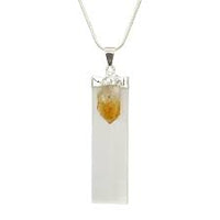 Rough Selenite with Citrine Necklace Chain Included!