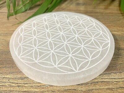 Selenite Flower of Life Crystal Grid
