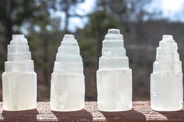 Small Rough Moroccan Selenite Tower 3” Tall