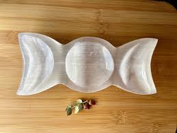 Selenite Triple Moon Goddess Trinket Bowl